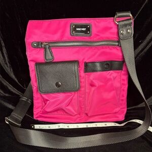 Nine West hot Pink and Black Messenger Bag with Adjustable Strap NWOT